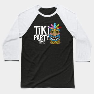 Adorable & Cute Tiki Party Time Island Luau Themed Baseball T-Shirt